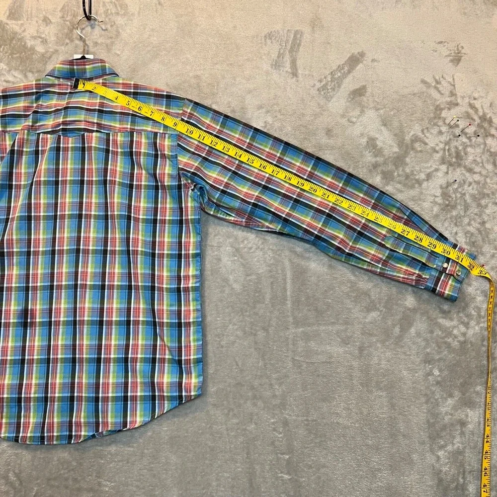 Cowboy Legend Shirt Youth Size XL Plaid‎ Long Sleeve Pearl Snap Western 4H Rodeo
